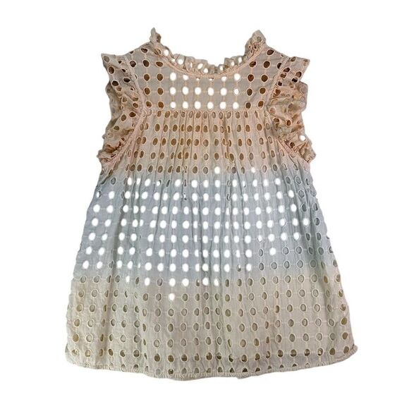 Anthropologie Ollari Ruffled Eyelet Ombré Tank Top XS Multicolor - Picture 2 of 13